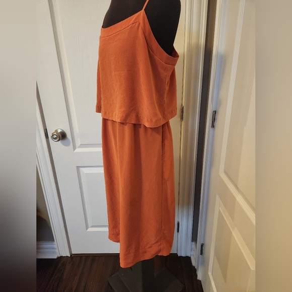 Orange Madewell Silk Dress Size 4 - Picture 3 of 12